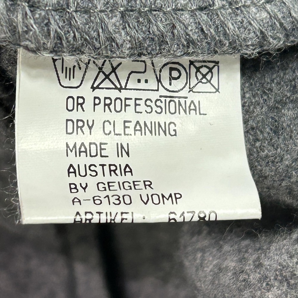 VINTAGE Geiger Skirt Suit Womens 38 Gray Wool Embroidered Floral 2 Piece Austria - Picture 12 of 16